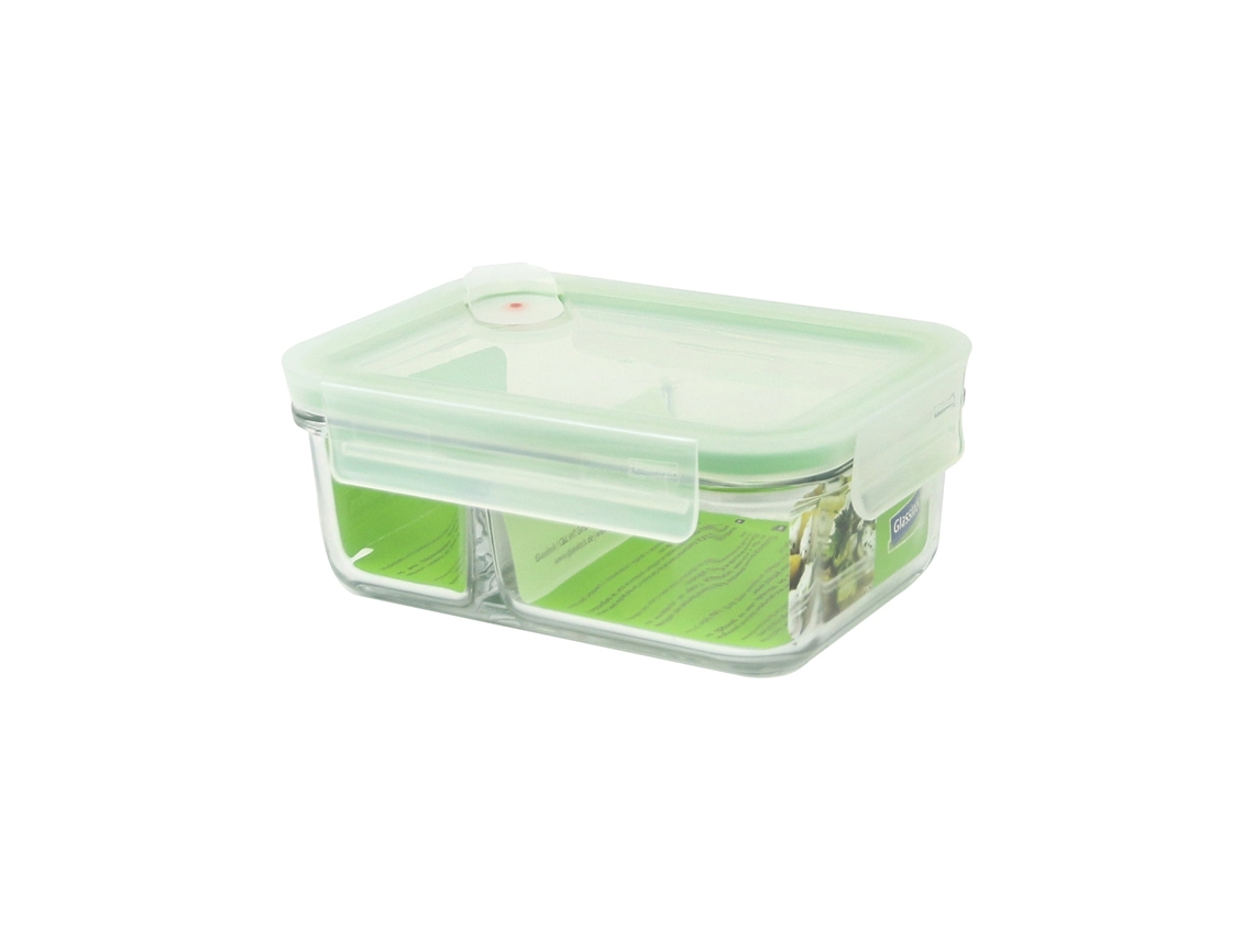Recipiente Retangular Duo 0,7L com 2 Compartimentos em Vidro Temperado GLASSLOCK
