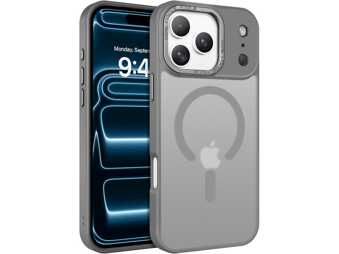 Capa Para Iphone 17 Pro Max - Capa Fosca Magsafe - Cinza
