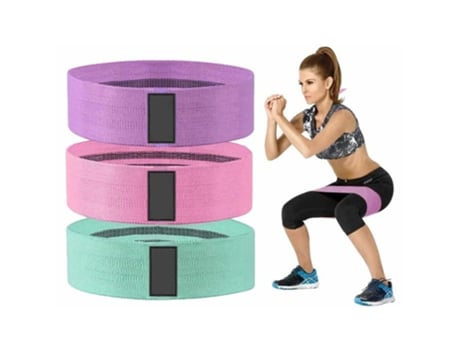 Conjunto de 3 bandas elásticas de resistência física SYNERFIT FITNESS