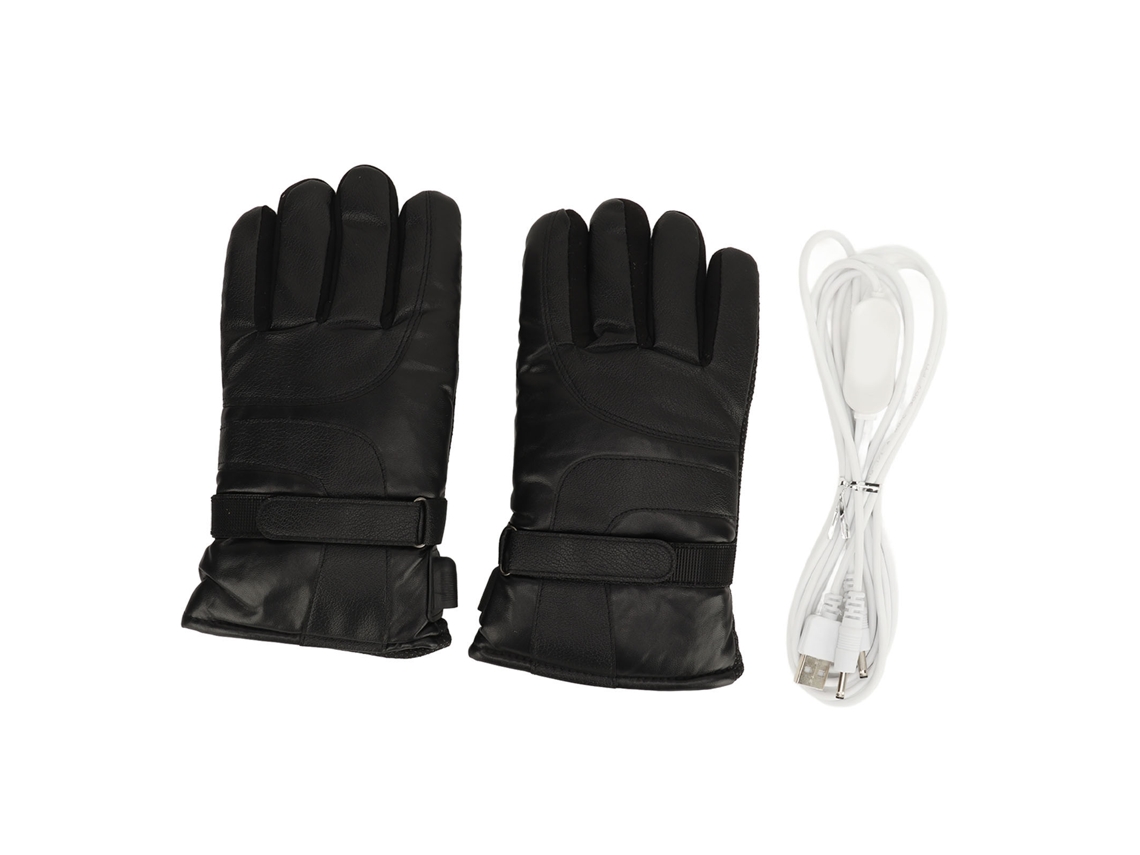 Luvas Aquecidas Usb 5v Impermeáveis Couro Pu Tela S/MARCA