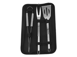 Lurelia Kit De Churrasco 3 Peças Aço Inoxidável Estojo Portátil Campismo