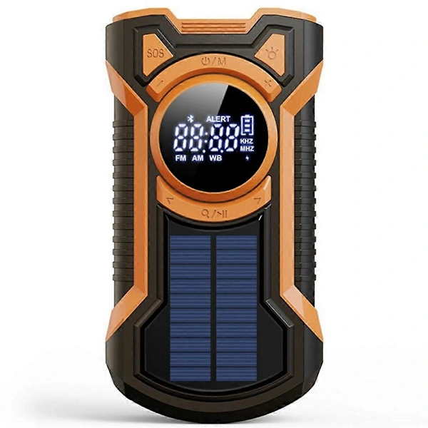 Rádio de Emergência Solar com Manivela AQUAFORGE com AM/FM, Bluetooth, Lanterna Led e WB (LxAxP cm)