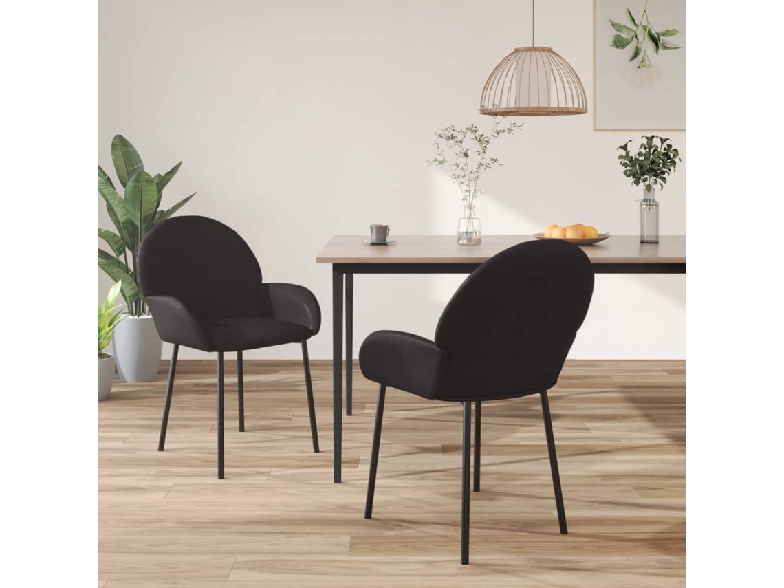 Vidaxl Cadeiras De Jantar 2 Pcs Couro Artificial Preto