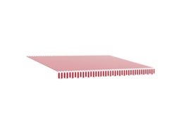Toldo Retrátil Manual Com Led Listrado Vermelho E Branco Vidaxl (400 X 300 Cm)
