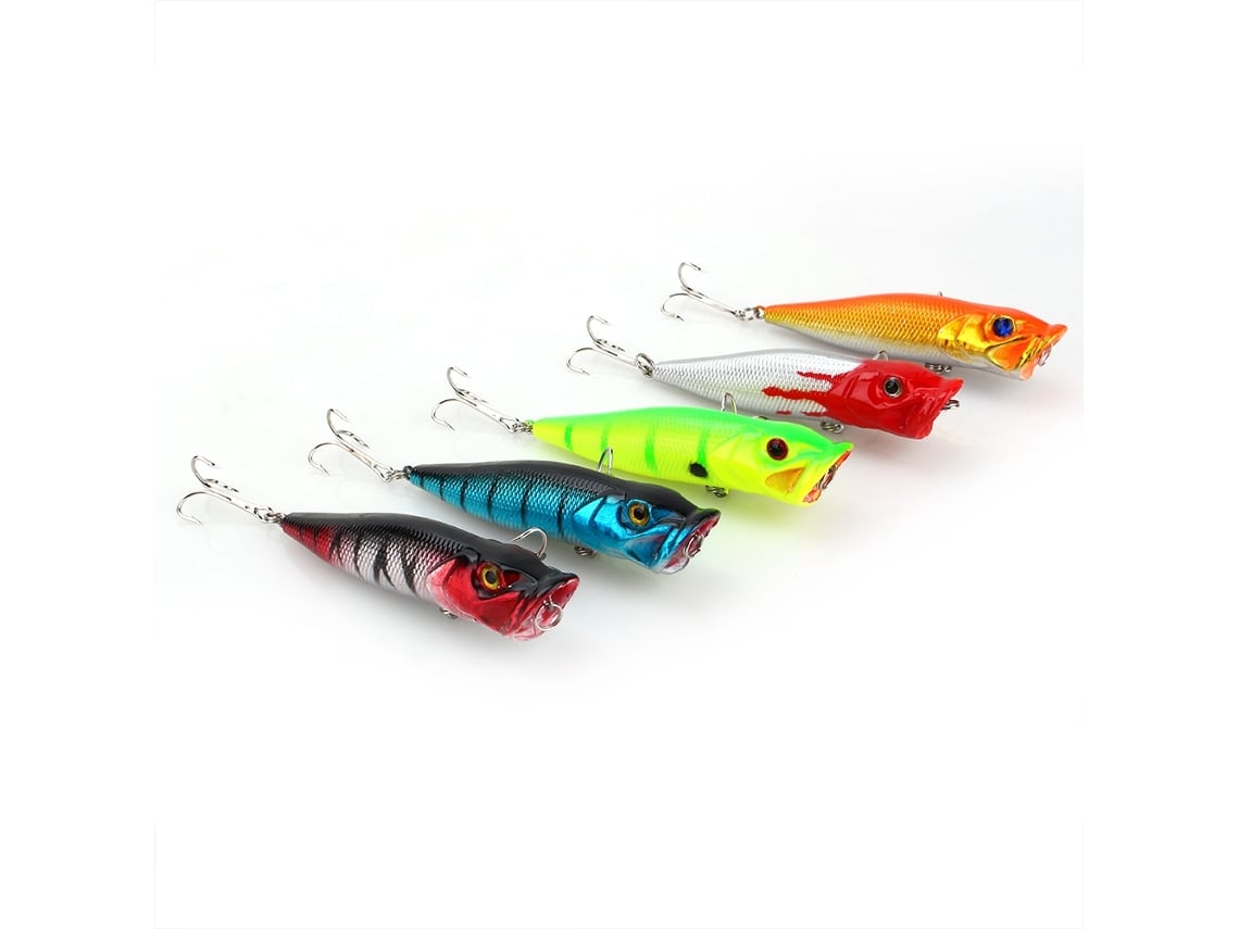 Iscas de Pesca Popper para Peixe 5pcs