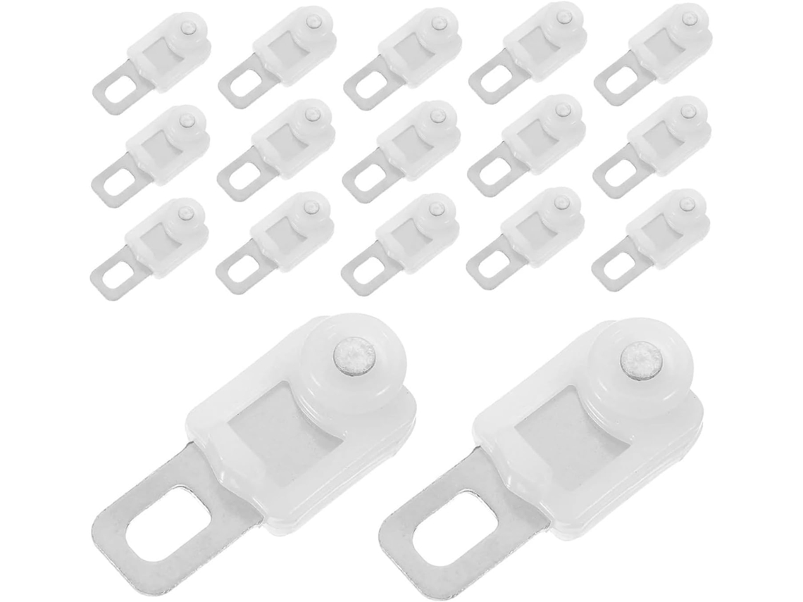 Deslizadores Para Trilho De Cortina Em Aço Inoxidável Branco, 20 Peças, 3, 3x 1, 5x 1, 3cm