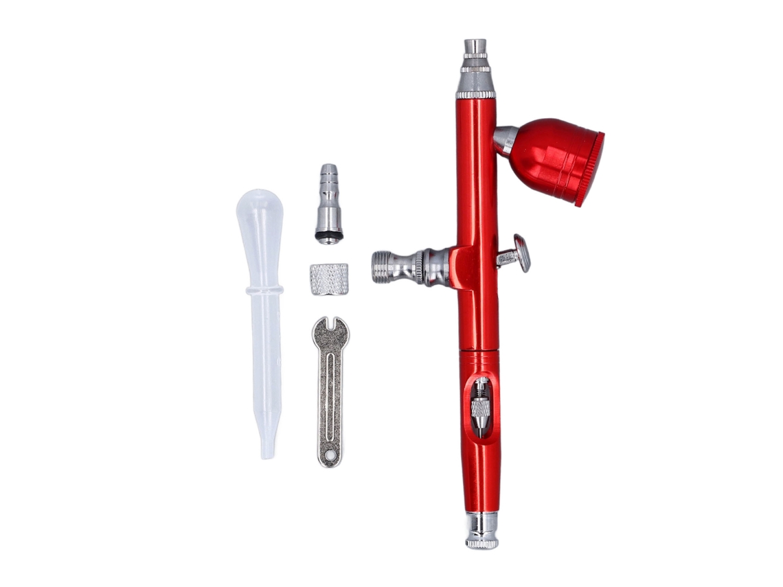 Pistola De Aerografía Com Bico De 0.3mm E Copo De 6cc Para Pintura De Modelos E Reparo De Móveis