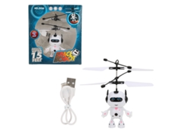 Ats juguete Robô de Suspensão Aérea com Indução Manual e Carregamento Usb para Crianças Cor Branco