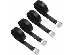 Conjunto de 4 cintas de amarração com catraca, 2m x 25mm, fivela de garra AQUAFORGE