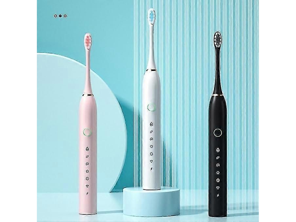 Escova de Dentes Elétrica para Adultos, À Prova D'água Ipx7, Recarregável, com 4 Cabeças de Escovação e 6 Escovas de Limpeza. VONKELIOS