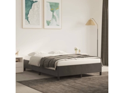 Vidaxl Estrutura De Cama Sem Colchão 140x200 Cm Veludo Cinzento-escuro
