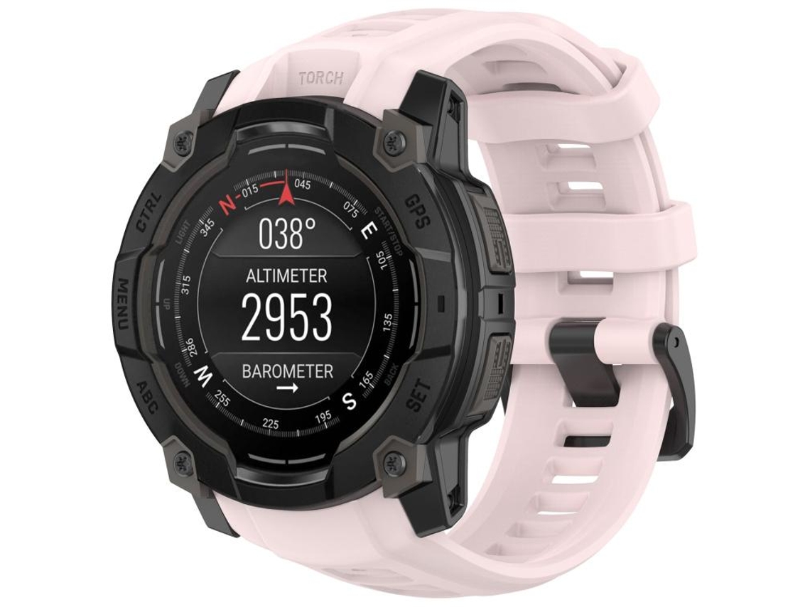 Bracelete para Garmin Instinct 3 Amoled / Solar em Silicone com liberação rápida rosa claro (50mm)