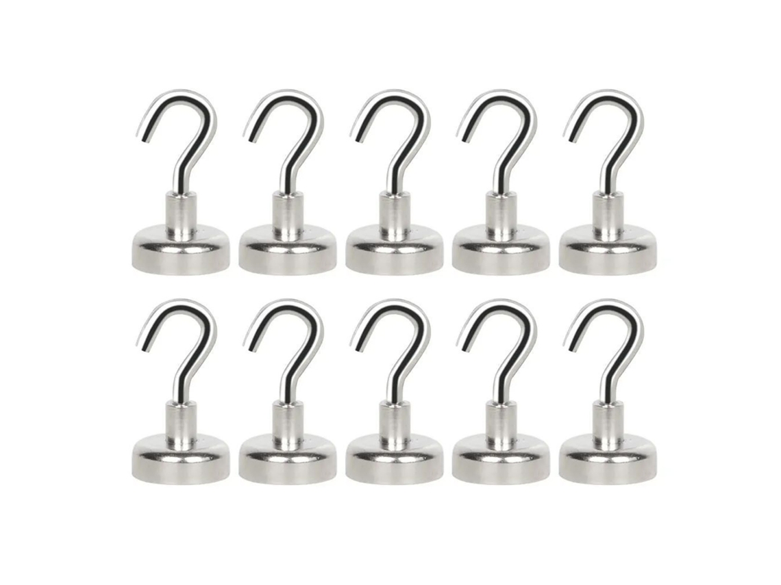 10pcs ganchos magnéticos de aço inox para geladeira | S/MARCA