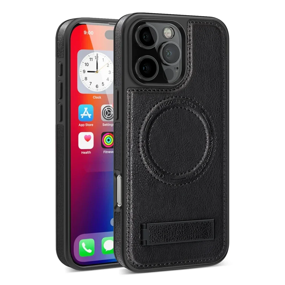 Capa Magsafe Para Iphone (iphone 14 Plus, Preta) Com Suporte E Encaixe Magnético Forte.