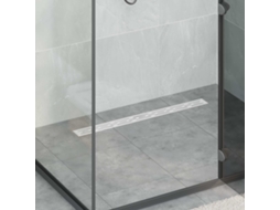 Vidaxl Ralo De Chuveiro Com Design Linear E Sifão 360° Prateado 80 Cm