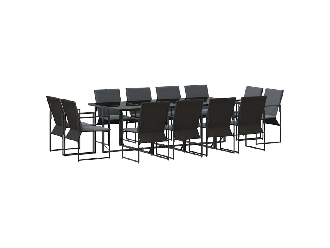 Maison Exclusive - Conjunto De Jantar Para Jardim 13 Pcs Preto Aço