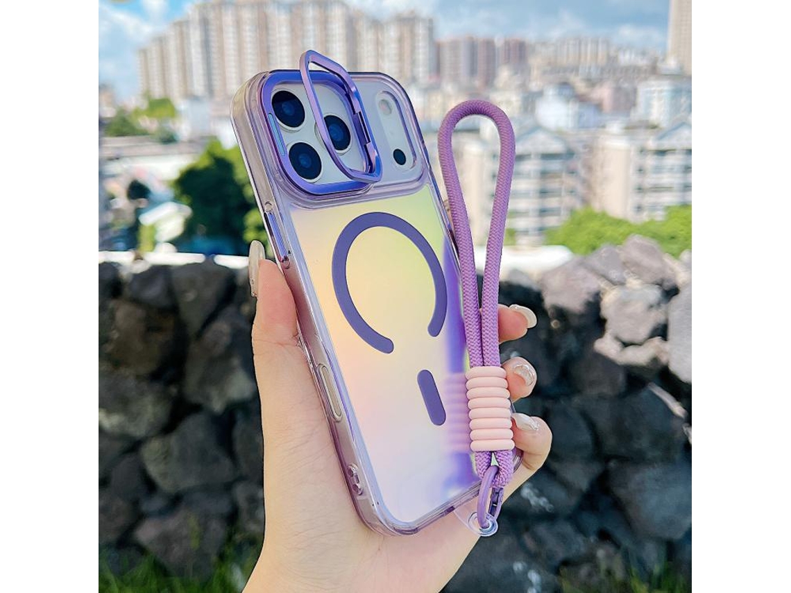 Capa Para Iphone 17 Pro Max Com Cor Degradê E Magsafe, Incluindo Suporte/alça De Pulso.