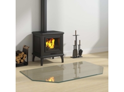 Vidaxl Placa De Vidro Para Lareira Transparente 100 X 60 Cm Vidro