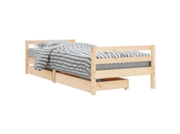 Estrutura de Cama Infantil com Gavetas Pinho Maciço MAISON EXCLUSIVE (90x190 cm)