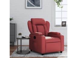 Poltrona de Sala | Cadeira de Descanso | Poltrona Reclinável Couro Artificial Vermelho Tinto HARLANV1