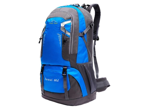 Mochila OCIODUAL Azul 60 Litros Impermeável com Alças e Alças de Segurança para Caminhadas e Trekking
