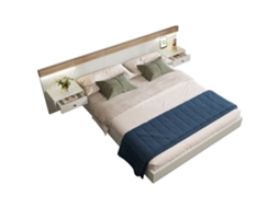 Cama Estofada 90x200 com Cabeceira Ajustável e Led PAPRIKA