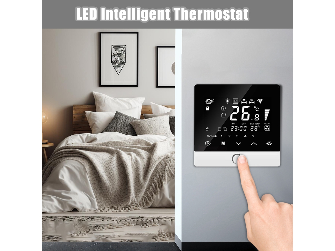 Termostato Inteligente Wifi Programável Com Controle De Voz