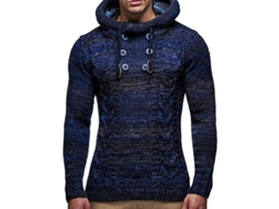 2026 jersey de Punto com Capuz e Gola Alta para Homem Manga Longa Casual Pull over Tricô