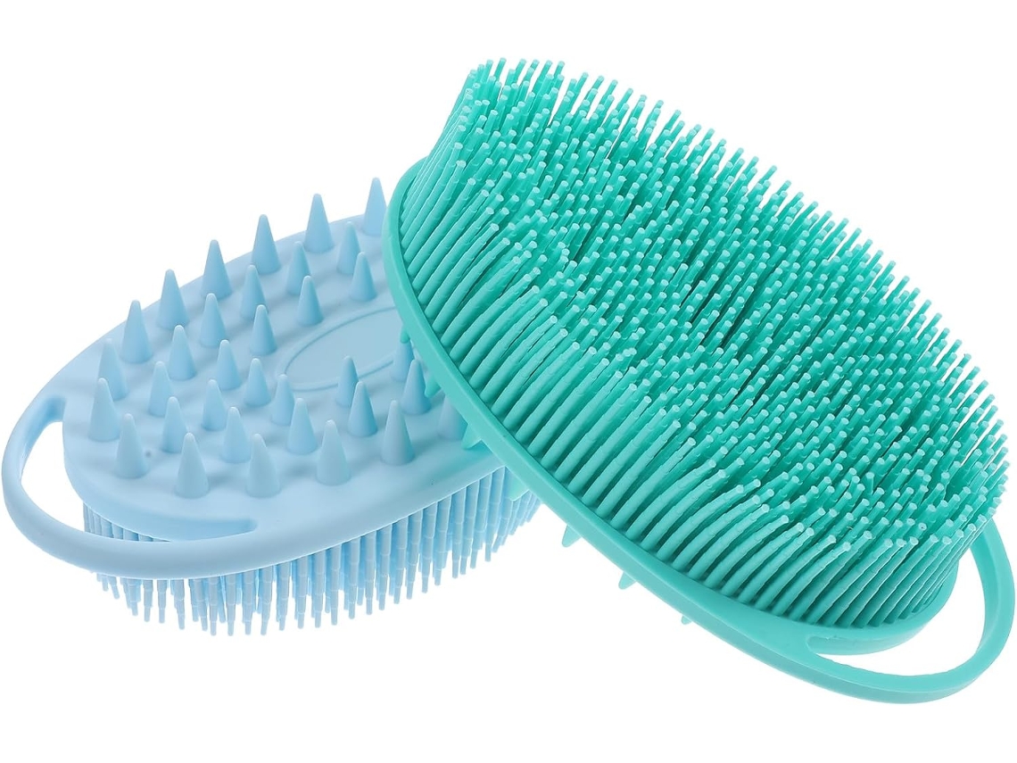 Conjunto De 2 Escovas Esfoliantes Corporais Silicone Toyandona Para Banho, Dupla Face, Massagem Suave E Limpeza Delicada
