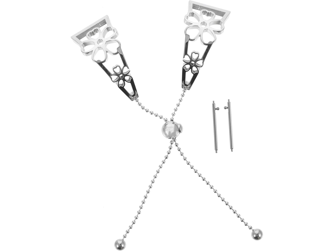 Pulseira De Aço Inoxidável Com Flor Vazada Prateada, Ideal Para