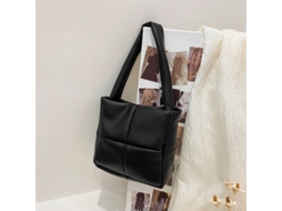 Bolsa Underarm de Malha Pu com Grande Capacidade para Compras Preta S/MARCA