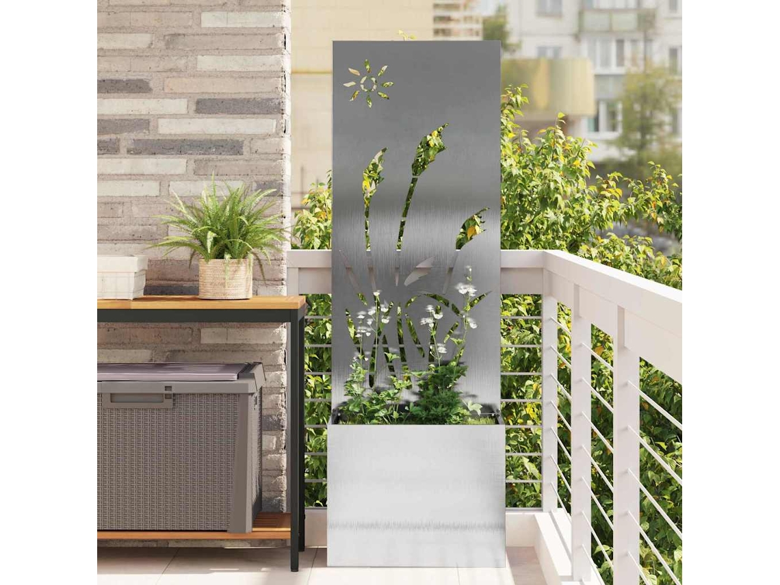 Vidaxl Tela De Privacidade Para Jardim Fretwork Prata 50 X 32 X 150 Cm