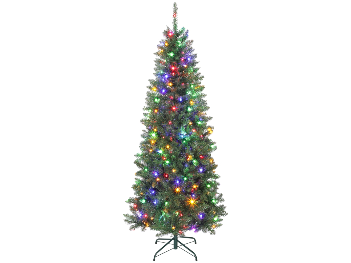 Árvore De Natal Iluminada De 180 Cm Com 250 Luzes Brancas E Coloridas, 899 Galhos E 9 Modos
