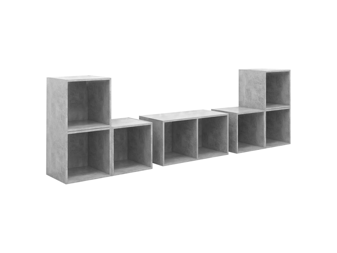 Tv Cabinet Set, Tv Cabinet Sets Vidaxl Cinzeto Madeira Processada (n/a)