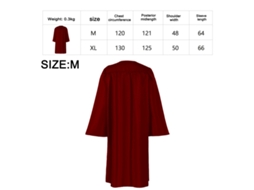 Bata de Coro Matte para Igreja – Traje para Batismo e Graduação Ideal para Halloween Vermelha NEVEANCE