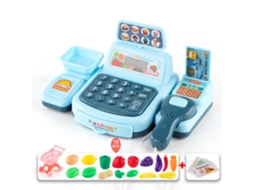 Brinque de Faz de Conta com uma Caixa Registradora Eletrônica de Brinquedo.caixa Registradora Azul + Vegetais CHENNNLS