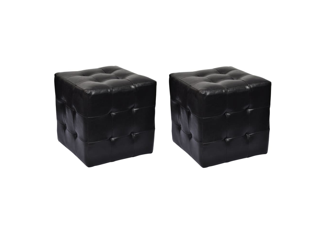 Bancos Em Cubo 2 Pcs Preto