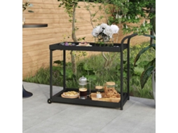 Vidaxl Carrinho De Bar 100x45x83 Cm Vime Pe Preto