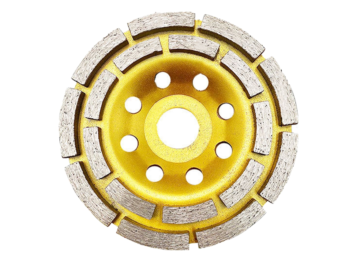 Disco De Polido Diamante De Taza De Molienda De Doble Fila, Rueda De Molienda De 4.5 Pulgadas Para Concreto Mármol Piedras