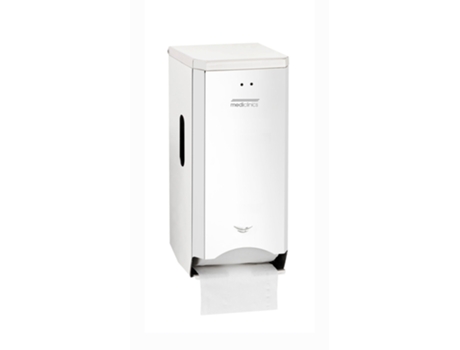Distribuidor de papel higiênico de rolo duplo PR2784C para montagem na parede com acabamento brilhante em aço inoxidável MEDICLINICS