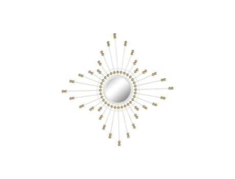 Espelho de Parede HOME ESPRIT Branco Dourado Metal Cristal 80 X 2,5 X 80 Cm