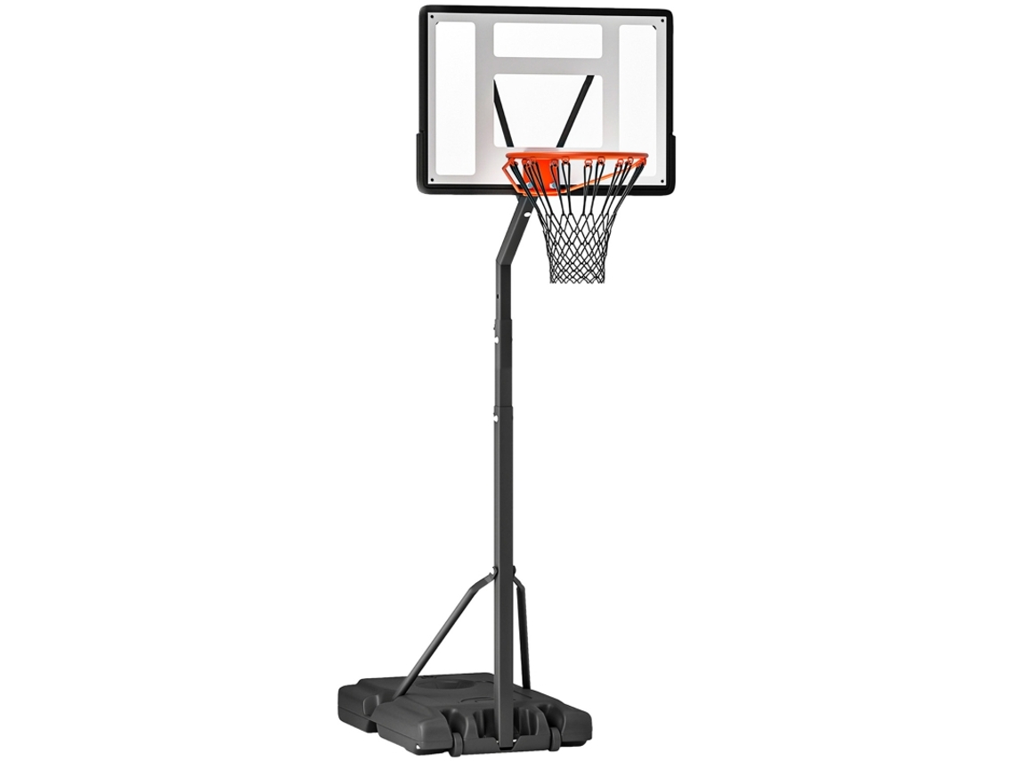 Cesta De Basquete Externa Com Altura Ajustável 255-305 Cm E Rodas