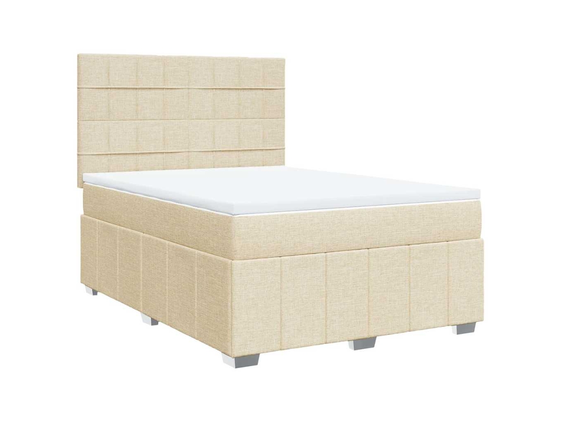 Box Spring Bed, Box Spring Beds Vidaxl Creme Tecido (140 X 190 Cm)