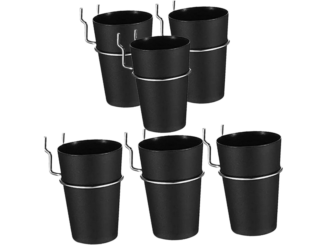 Conjunto De 6 Soquetes Pretos 1 Polegada Painel Perfurado Com Anel E Suporte, Acessórios De Ferro E Abs
