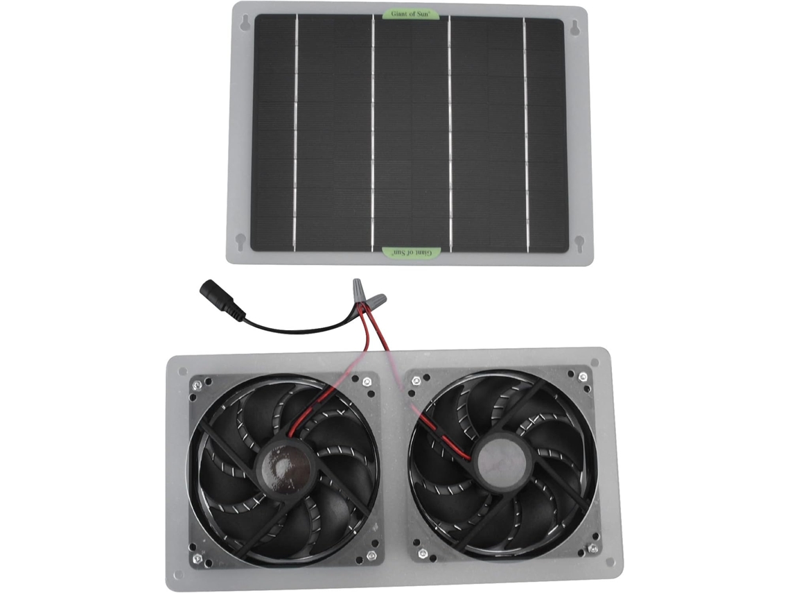 Kit De Ventilador Com Painel Solar 100w E 12v, Ventilador Duplo À Prova De Intempéries Com Energia Solar, Equipamento De