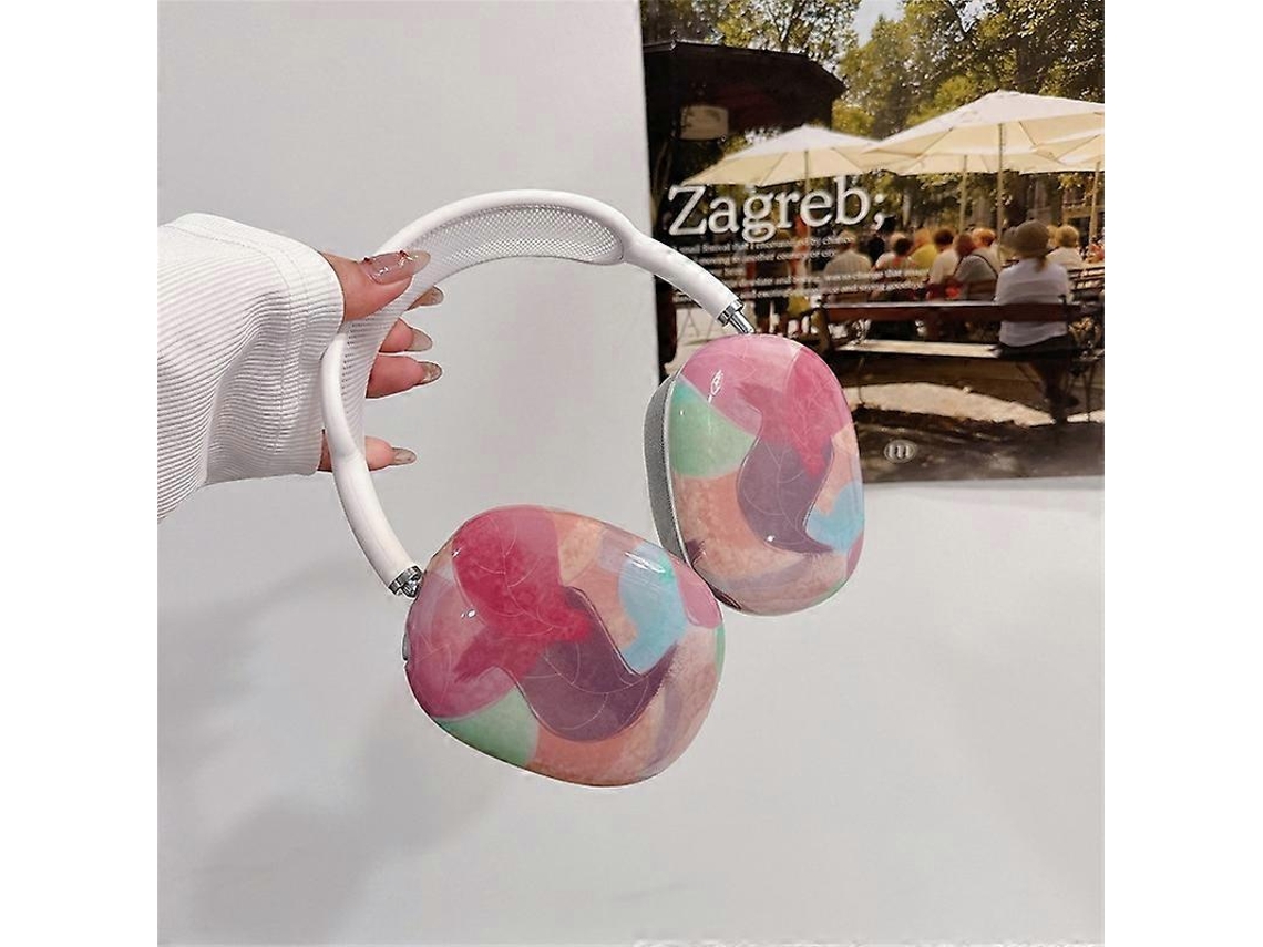 Capa De Silicone Para Fones De Ouvido Com Estampa De Folha Tropical Para Airpods Max (1 Par)