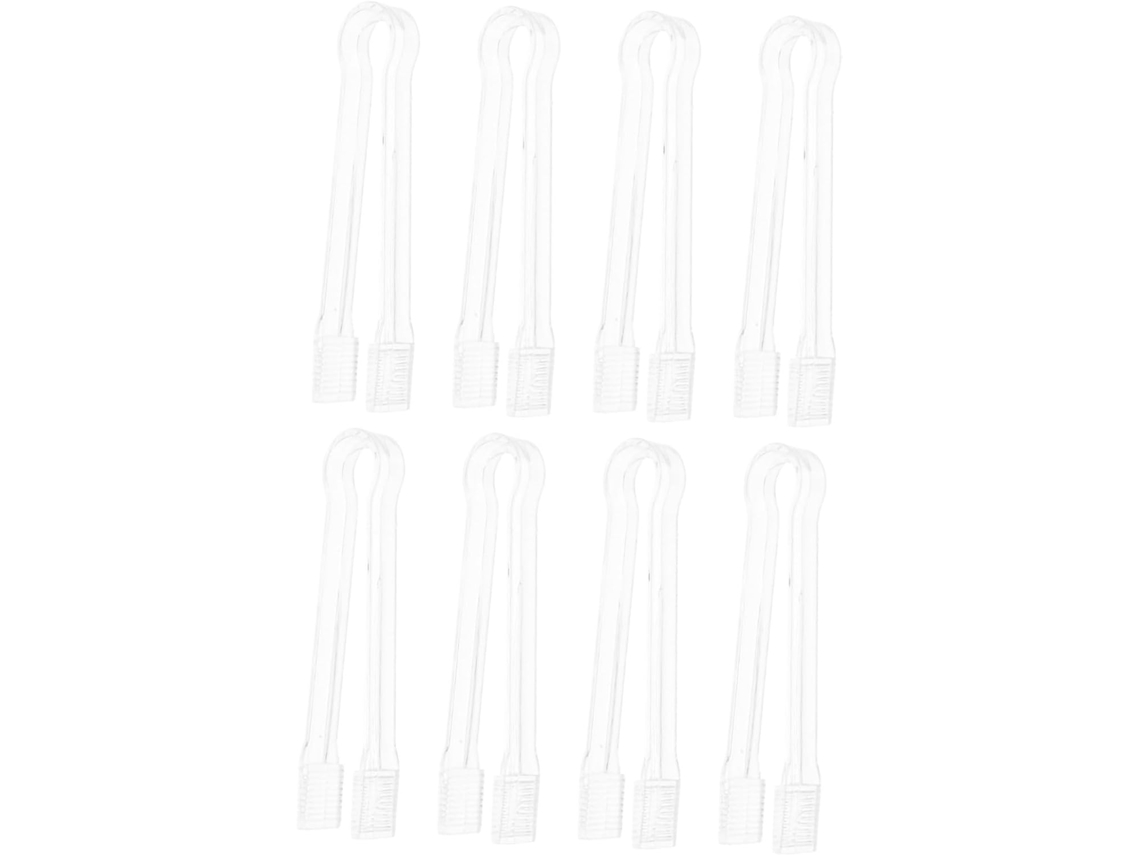 Conjunto De 8 Pinças Gelo Em Plástico Transparente Para Servir Buffets, Churrascos, Festas E Aperitivos Pinças Para