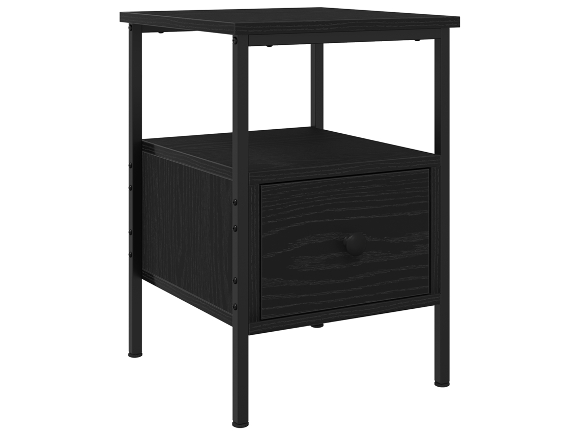 Conjunto 1 Mesa-de-cabeceira Vidaxl Preto Derivados De Madeira (34 X 36 X 50 Cm)