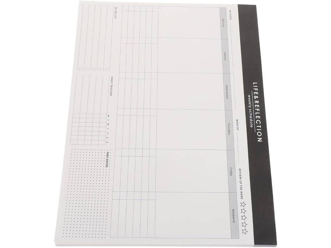Bloc-notes Hebdomadaire En Papier Blanc Portable Au Format Polyvalent Planification Des Tâches Maison Travail