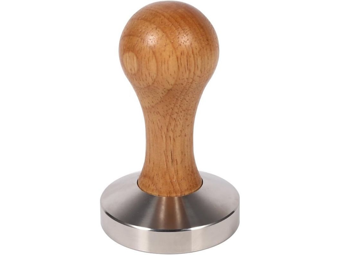 Prensa De Café Espresso Acero Inoxidable 57.5mm Base De Madera Mango Para Casa Oficina Regalo